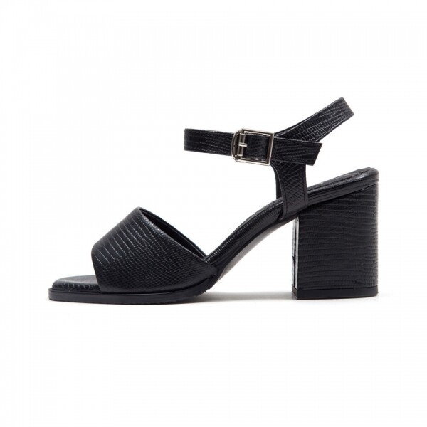 1215 디자이너스,Black Lizard Modern Sandals