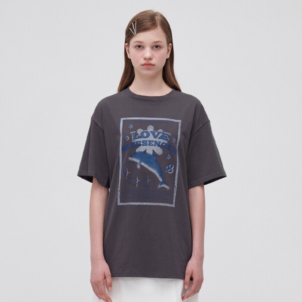 1215 디자이너스,돌핀 티셔츠 차콜 Dolphine T-shirt Charcoal 20s cotto