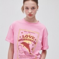 돌핀 티셔츠 핑크 Dolphine T-shirt Pink 20s cotton